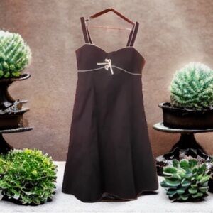 Vintage 80s 90s Karin Stevens Sz 14 Dress Hippie Boho Grunge Navy Blue